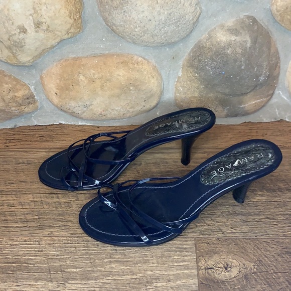 Rampage patent leather heeled sandal. Navy - Picture 3 of 4